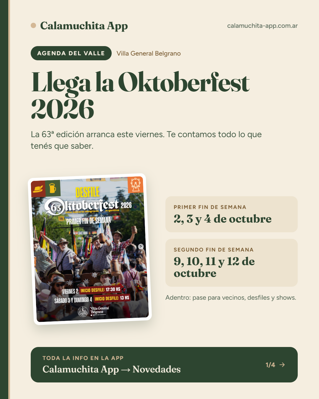 Oktoberfest 2026: todo lo que tenés que saber