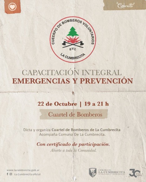 LA CUMBRECITA: CAPACITACIÓN SOBRE EMERGENCIAS Y PREVENCIÓN